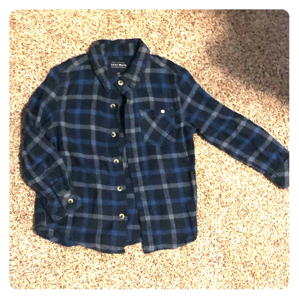 Kids 3T Lucky Brand blue flannel shirt